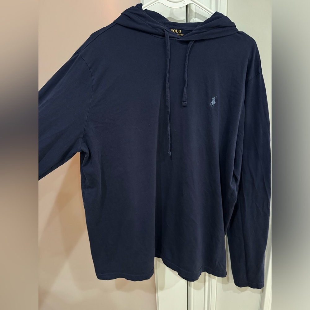 Used Long Sleeve shirt with hood. Polo by Ralph Lauren.